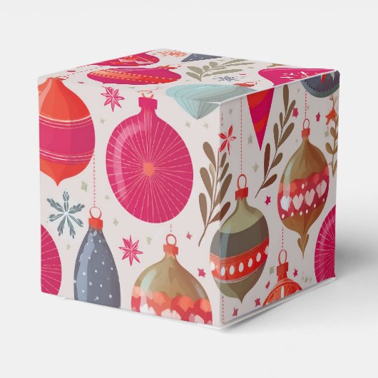 Retro kerst ornament bedankdoosjes (Achterkant)