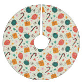 Retro Kerst Ornament en Cadeaupatroon Kerstboom Rok (Voorkant)