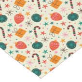 Retro Kerst Ornament en Cadeaupatroon Korte Tafelloper (Hoek)