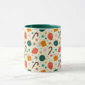 Retro Kerst Ornament en Cadeaupatroon Mok (Midden)
