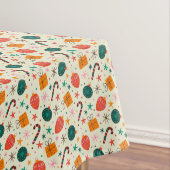 Retro Kerst Ornament en Cadeaupatroon Tafelkleed (Voorbeeld)