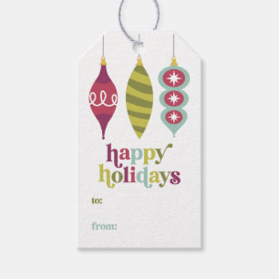 Retro Kerst Ornament Fill-in Gift Labels Cadeaulabel