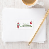 Retro Kerst Ornament Gepersonaliseerd Adres Etiket (Insitu)