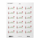 Retro Kerst Ornament Gepersonaliseerd Adres Etiket (Full Sheet)