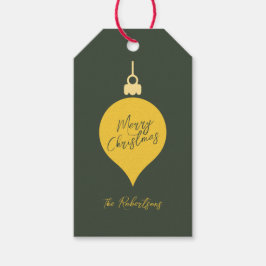 Retro Kerst Ornament Kleurrijke Vakantie Cadeaulabel
