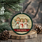 Retro Kerst Ornament Merry Engel Kaarthouder