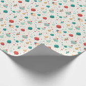 Retro Kerst Ornament Minimale Patroon Cadeaupapier (Hoek)