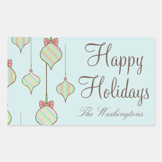 Retro Kerst Ornament Stickers (Voorkant)