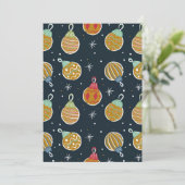 Retro Kerst Ornament Vakantie Uitnodiging (Staand voorkant)