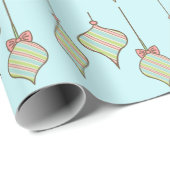 Retro Kerst Ornamente Gift Verpakkings Papier (Rol Hoek)