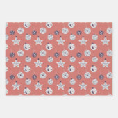 Retro Kerst Ornamente Inpakpapier Vel (Voorkant 3)