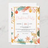 Retro Kerst Ornamenten Bedrijf Kerst Save The Date (Voorkant / Achterkant)