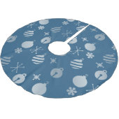 Retro Kerst Ornamenten Blauw Zilver Kerstboom Rok (Gekanteld)