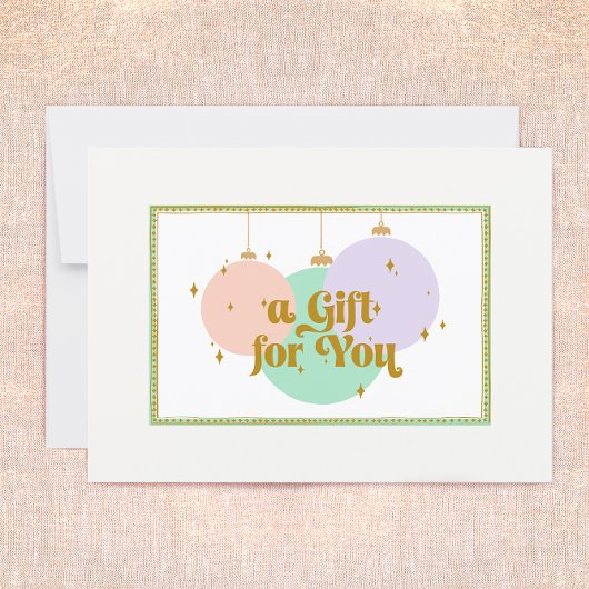 Retro Kerst Ornamenten Cadeaubon