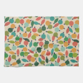 Retro Kerst Ornamenten en Lichten Theedoek (Horizontaal)