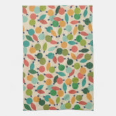 Retro Kerst Ornamenten en Lichten Theedoek (Verticaal)