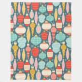 Retro Kerst Ornamenten Naadloos Patroon Fleece Deken (Voorkant)