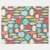 Retro Kerst Ornamenten Naadloos Patroon Fleece Deken (Voorkant (Horizontaal))