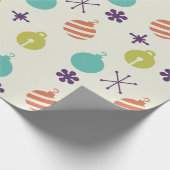 Retro Kerst Ornamenten Sneeuwvlokken Cadeaupapier (Hoek)