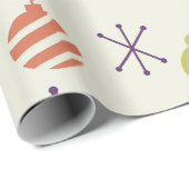 Retro Kerst Ornamenten Sneeuwvlokken Cadeaupapier (Rol Hoek)