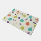 Retro Kerst Ornamenten Sneeuwvlokken Deurmat (Schuin)