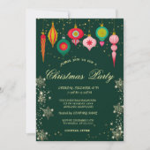 Retro Kerst Ornamenten Sneeuwvlokken Kerstmis Kaart (Voorkant)