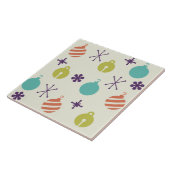 Retro Kerst Ornamenten Sneeuwvlokken Tegeltje (Zijkant)