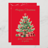 Retro Kerst - ouderwetse kerstboom Feestdagenkaart (Voorkant / Achterkant)