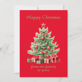 Retro Kerst - ouderwetse kerstboom Feestdagenkaart
