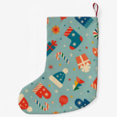 Retro Kerst Patroon Aangepaste naam Kleine Kerstsok (Achterkant)