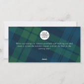 Retro Kerst Plaid Corporate Groet Feestdagenkaart (Achterkant)