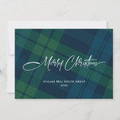 Retro Kerst Plaid Corporate Groet Feestdagenkaart (Voorkant)