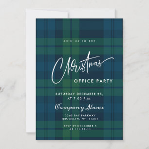 Retro Kerst Plaid Corporate Vakantie Party Kaart