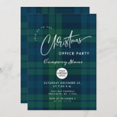 Retro Kerst Plaid Corporate Vakantie Party Kaart (Voorkant / Achterkant)