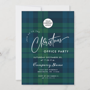 Retro Kerst Plaid Corporate Vakantie Party Kaart