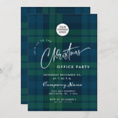 Retro Kerst Plaid Corporate Vakantie Party Kaart (Voorkant / Achterkant)