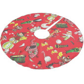Retro Kerst Pluche Dieren Poppen Drum Kitten  Kerstboom Rok (Gekanteld)