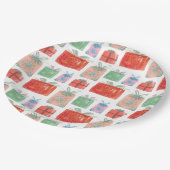 Retro Kerst presenteert illustratiepapier Borden Papieren Bordje (Gekanteld)