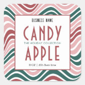 Retro Kerst Product Verpakking Rood Groen Vierkante Sticker (Voorkant)