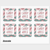 Retro Kerst Product Verpakking Rood Groen Vierkante Sticker (Vel)
