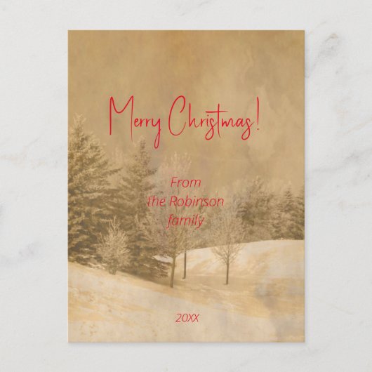 Retro Kerst rode typografie Briefkaart (Voorkant)