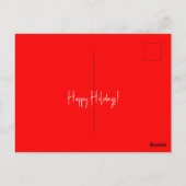 Retro Kerst rode typografie jute Briefkaart (Achterkant)