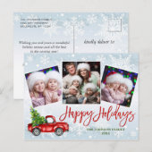 Retro Kerst Rode Vrachtwagen FOTO Groet Vakantie Briefkaart (Voorkant / Achterkant)