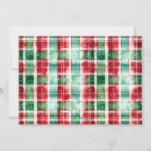 Retro Kerst Rood en Groen Geplakt Familiefoto Feestdagenkaart (Achterkant)