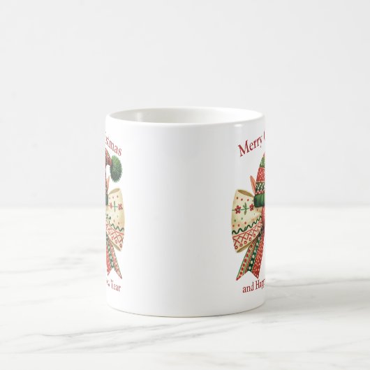 Retro Kerst rustieke boog met elfen pet Koffiemok (Center)