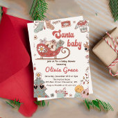 Retro Kerst Santa Baby shower Uitnodiging