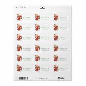 Retro Kerst Schattige Blond Meisje Rood Poinsettia Etiket (Full Sheet)