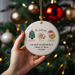 Retro Kerst Schattigee gepersonaliseerde foto Keramisch Ornament<br><div class="desc">Retro Kerst Schattige Gepersonaliseerd Foto Keramisch Ornament</div>