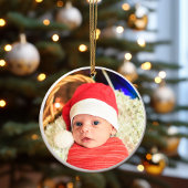 Retro Kerst Schattigee gepersonaliseerde foto Keramisch Ornament