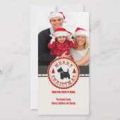 Retro Kerst Schotse Terriër Hond Custom Foto Feestdagenkaart (Voorkant)